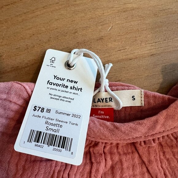 Marine Layer Jude Flutter Sleeve Tank SMALL in Rosette Pink - Picture 5 of 7